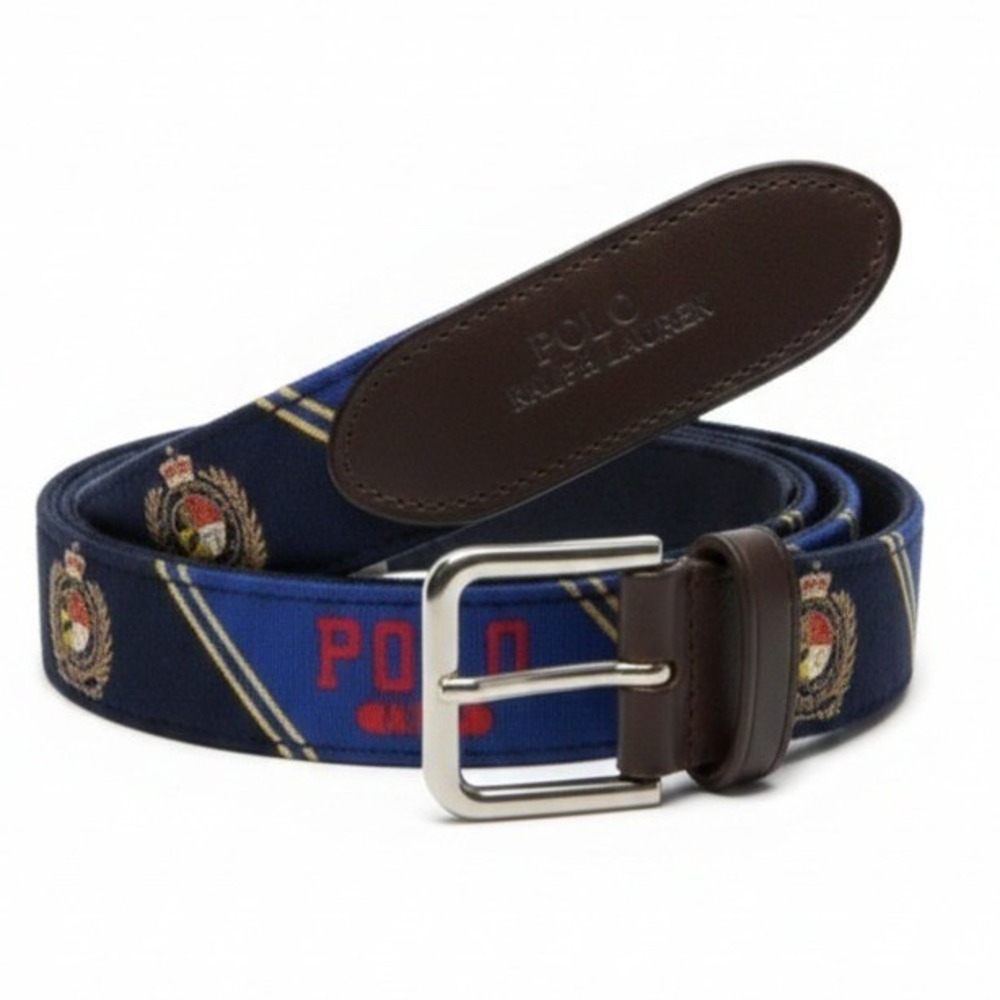 Ralph Lauren Boys Crest Webbed Belt Large L Youth Women S Unisex New